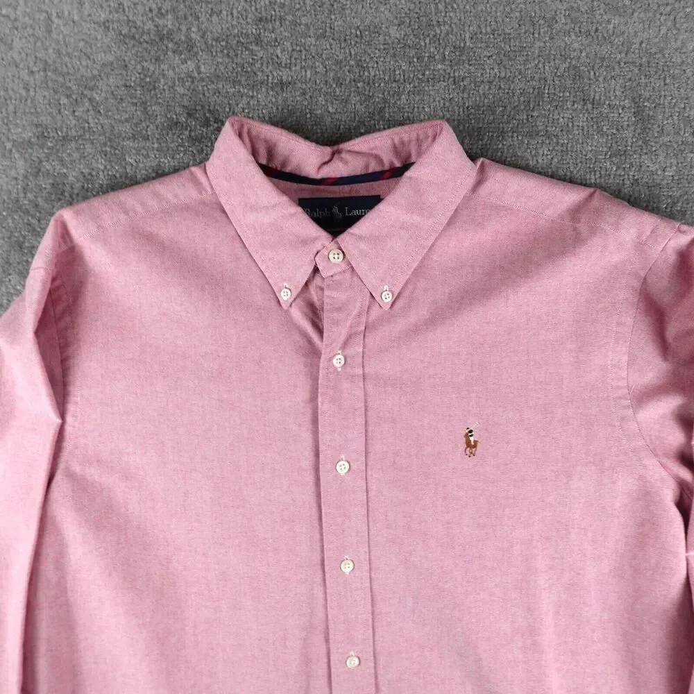 Polo Ralph Lauren Shirt Mens XL Salmon Pink Classic Fit Button Down Flesh Pony - Picture 2 of 8